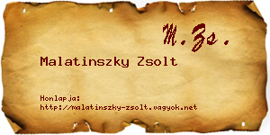 Malatinszky Zsolt névjegykártya
